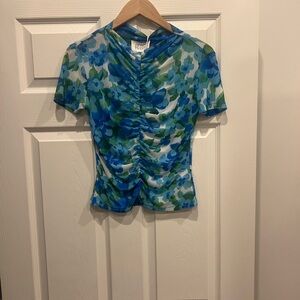 Fifteen Twenty Green and Blue Floral Blouse